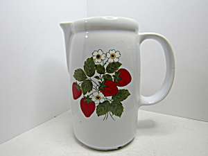 Vintage Mccoy Strawberry Country Water Pitcher