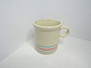 Vintage Mccoy Pink/blue Stonecraft Coffee Mug