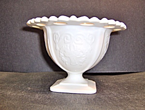 Indiana Glass Milk Glass Lorain Basket Laceedge Compote