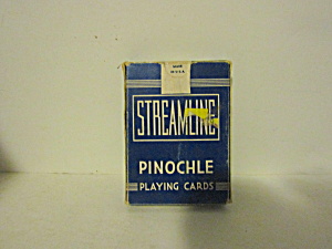 Vintage Streamline Linen Pinochle Playing Cards