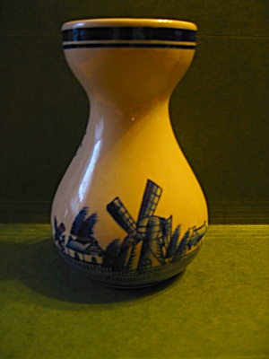 Dutch Holland Blue Cream Vase,