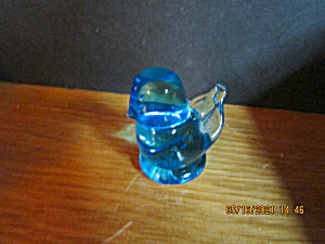 Vintage Heavy Glass Paperweight Little Blue Bird