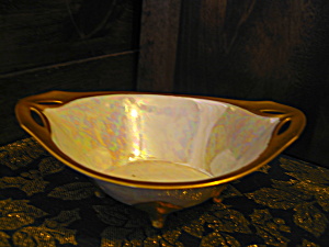 Rs Tillowitz Silesia Footed Oval Opalescent Bowl