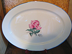 Vintage Syracuse China Iron Wimm Rose Large Ovalplatter
