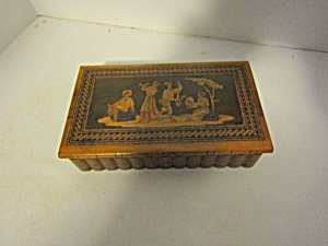 Vintage Wooden Orenital Dancer Design Storage Box