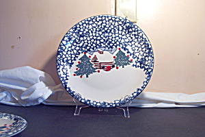 Tienshan Christmas Dishes Cabin In Woods Salad Plate