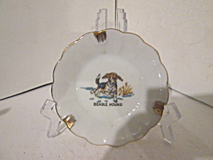 Vintage Porcelain Beagle Hound Ash Tray