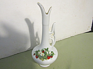 Vintage Slim Miniature Jug Vase Strawberry Design