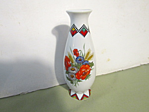 Vintage Ukrainian Style Art Vase Floral Design By Lidia
