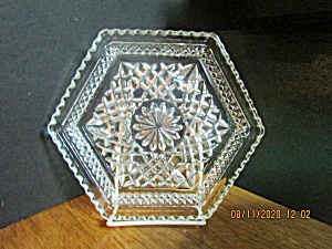 Anchor Hocking Wexford Clear Hexagonal Tri-footed Plate