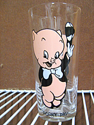 Vintage Pepsi Looneytoons Glass Porky Pig