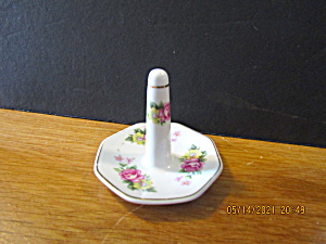 Vintage Floral Octagon Porcelain Ring Holder