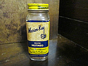 Vintage Glass Marion-kay Grated Nutmeg Bottle