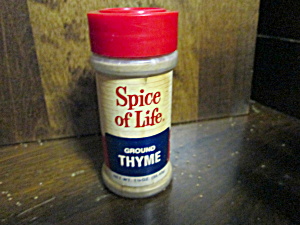 Vintage Plastic Spice Of Life Ground Thyme Bottle
