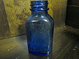 Vintage Glass Cobalt Blue Phillips Medicine Bottle