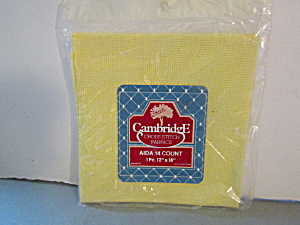 Vintage Cambridge Cross Stitch Yellow Fabric