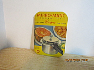 Vintage Booklet Mirro-magic Pressure Pan Recipes