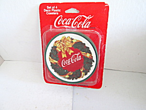 Vintage Christmas Coco-cola Deco Plastic Coasters