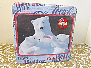 Coke-cola Bear Tin Thing Go Better With Coke