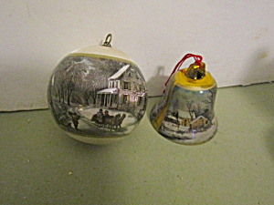 Vintage Sugar Bell Filigree Glitter Christmas Ornament