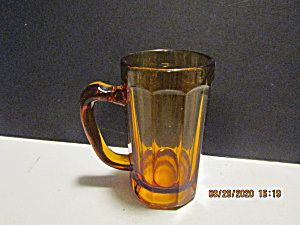 Vintage Handled Marigold/amber Heavy Paneled Mug
