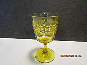 Vintage Mckee Queen Early American Amber Goblet