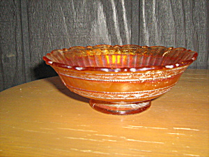 Fenton Carnival Glass Smooth Rays Marigold Candy Dish