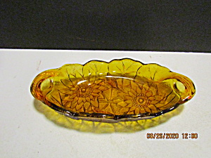 Vintage Indiana Glass Carnival Poinsetta Relish Dish