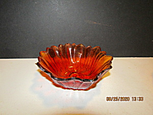 Indiana Glass Dark Amber Lily Pons Sunflower Bowl