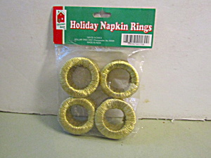 Vintage Christmas Holiday Gold Napkin Rings