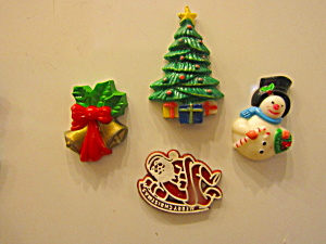 Collectible Vintage Christmas Plastic Magnet Set