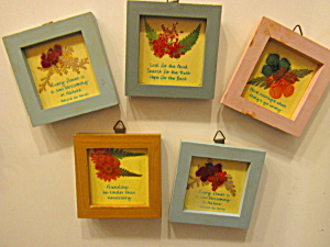 Collectible Inspirational Square Wood Frame Magnet Set