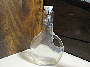 Vintage Basquaise Flask Bottle With Hermetic Top