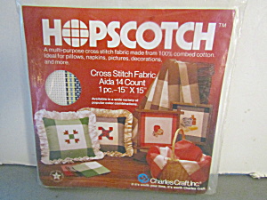 Vintage Cross Stitch Fabric Hopscotch Green Plaid