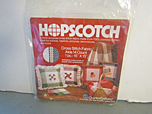 Vintage Cross Stitch Fabric Hopscotch Red Plaid