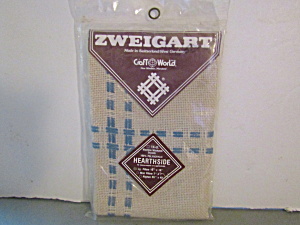 Vintage Zweigart Blue/cream Hearthside Cloth