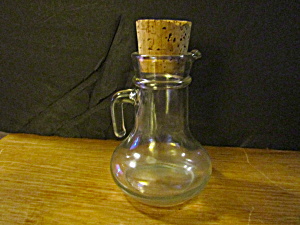 Vintage Open Handle Smooth Glass Oil/vinegar Cruet