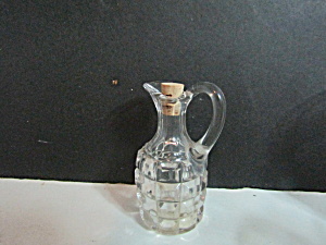 Vintage Small Squares Design Glass Oil/vinegar Cruet