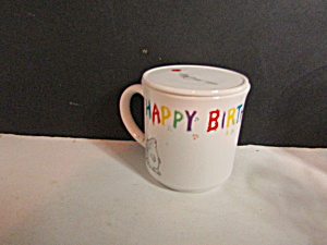 Collectible Covered Coffee Cup Happy Birthday Mug