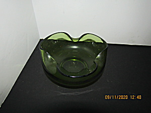 Vintage Anchor Hocking Crimped Tucked Edge Green Bowl