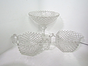 Vintage Elegant Glass Old English Hobnail Set