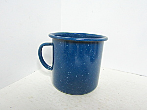 Vintage Enamelware Medium Blue Speckled Coffee Mug