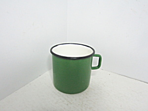 Vintage Enamelware Graniteware Green Coffee Mug