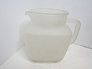 Vintage Federal Glass Frosted Juicee/water Pitcher