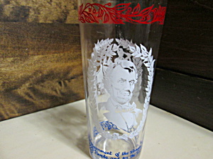 Vintage Abe Lincoln Red,white & Blue Drinking Glass