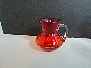 Vintage Ruby Red Glass Mini Pitcher