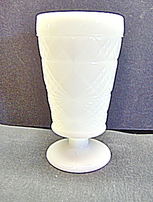 Vintage Big Top Hazel Atlas Milk Glass Footed Goblet