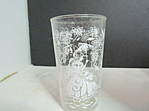 Vintage Colonial Lady White Floral Water Tumbler