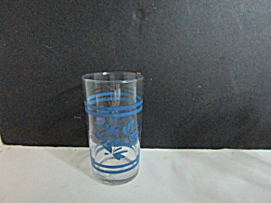 Vintage Libbey Blue Floral Juice Glass