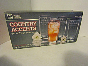 Vintage Country Accents Hawthorne Glass Beverage Set